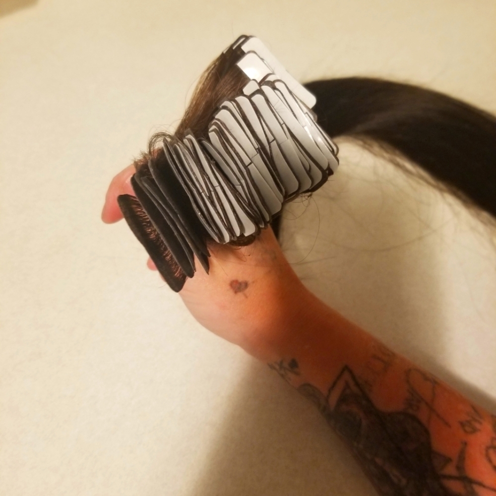 dark brow bellami remi human tape in hair extensions